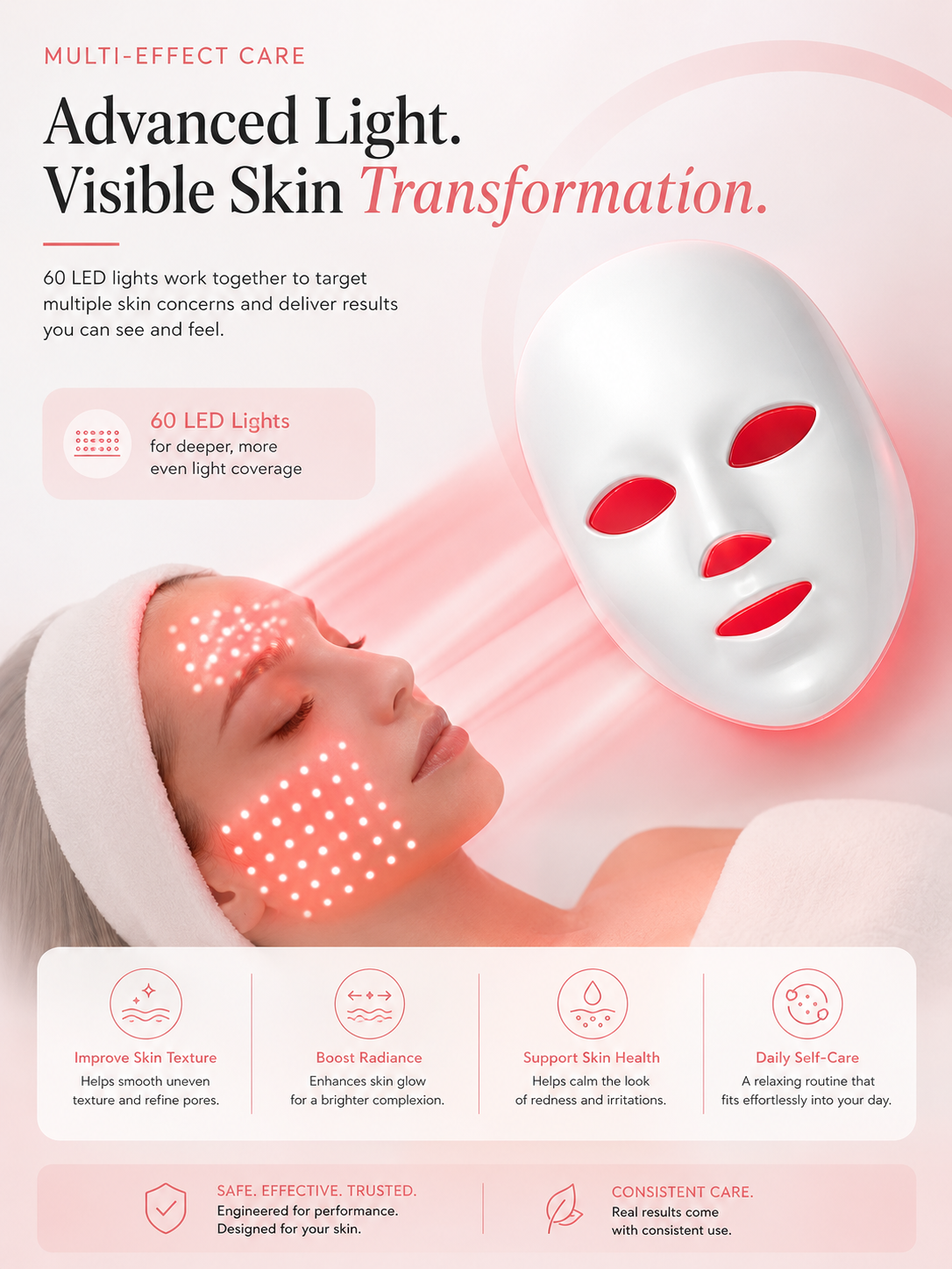 Rechargeable Facial LED Mask