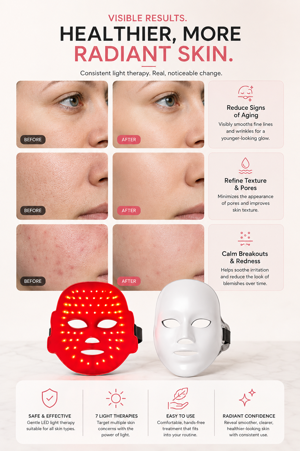Rechargeable Facial LED Mask